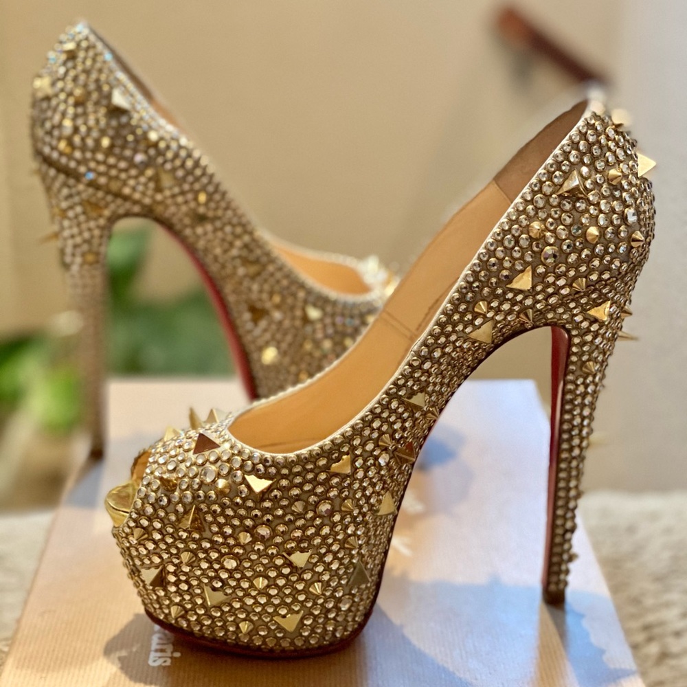 Louboutin Ring Strass Platform 41.5 BNIB Authentic - Picture 1 of 6